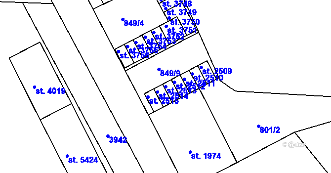 Parcela st. 2513 v KÚ Chrudim, Katastrální mapa