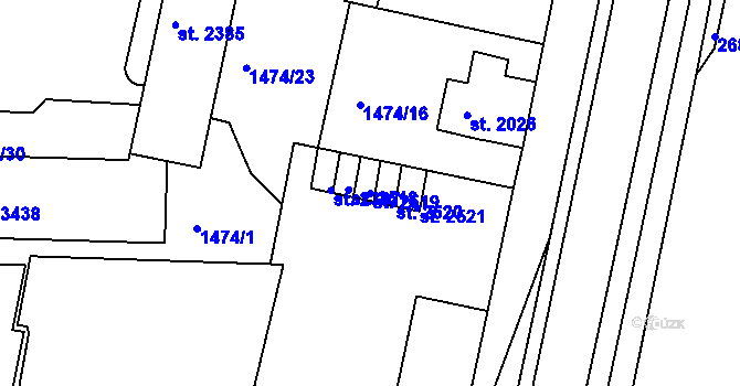 Parcela st. 2519 v KÚ Chrudim, Katastrální mapa