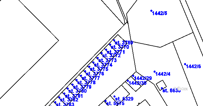 Parcela st. 3772 v KÚ Chrudim, Katastrální mapa