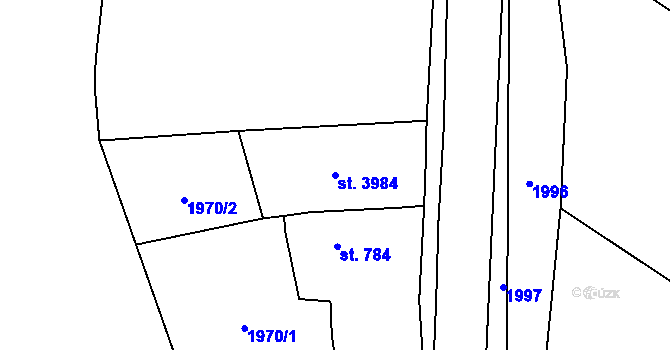 Parcela st. 3984 v KÚ Chrudim, Katastrální mapa