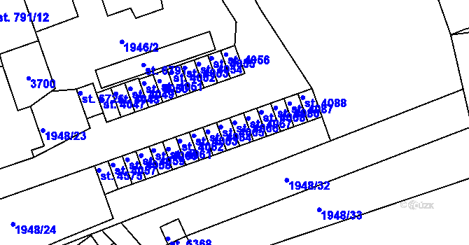 Parcela st. 4066 v KÚ Chrudim, Katastrální mapa