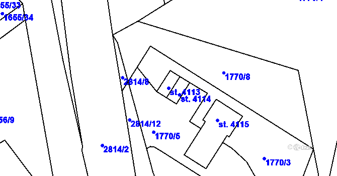 Parcela st. 4113 v KÚ Chrudim, Katastrální mapa