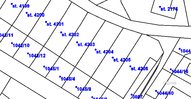 Parcela st. 4204 v KÚ Chrudim, Katastrální mapa