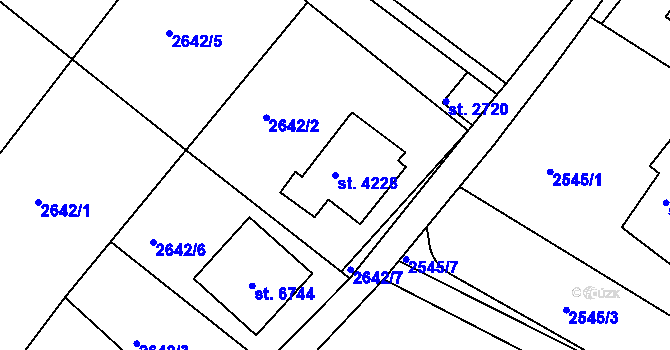 Parcela st. 4228 v KÚ Chrudim, Katastrální mapa