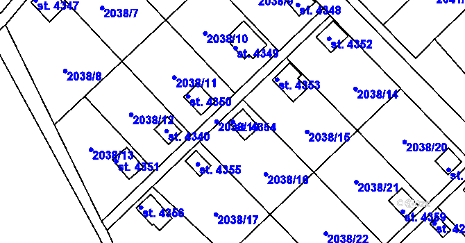 Parcela st. 4354 v KÚ Chrudim, Katastrální mapa