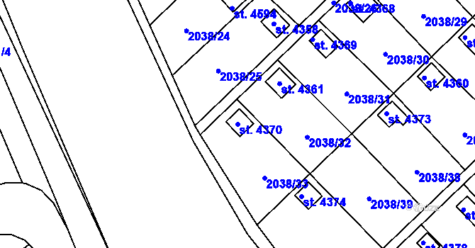 Parcela st. 4370 v KÚ Chrudim, Katastrální mapa