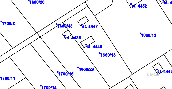 Parcela st. 4446 v KÚ Chrudim, Katastrální mapa