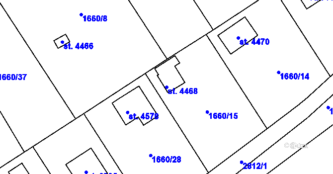 Parcela st. 4468 v KÚ Chrudim, Katastrální mapa