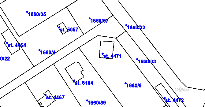 Parcela st. 4471 v KÚ Chrudim, Katastrální mapa