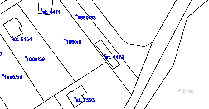 Parcela st. 4472 v KÚ Chrudim, Katastrální mapa