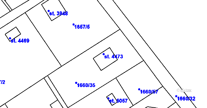 Parcela st. 4473 v KÚ Chrudim, Katastrální mapa