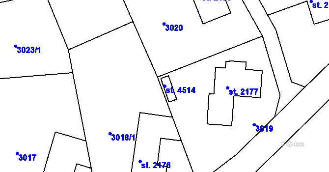 Parcela st. 4514 v KÚ Chrudim, Katastrální mapa