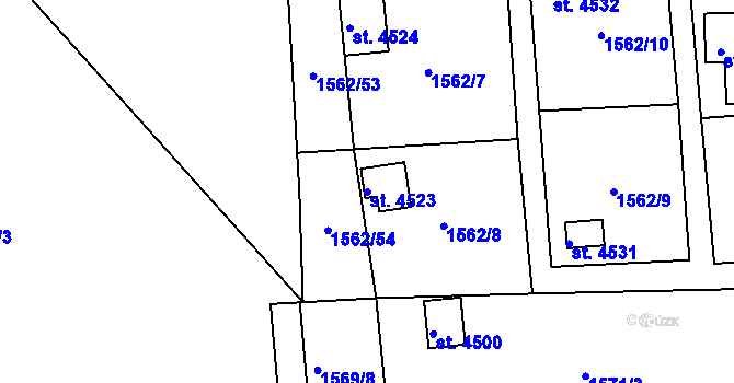Parcela st. 4523 v KÚ Chrudim, Katastrální mapa