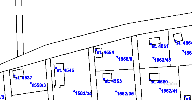 Parcela st. 4554 v KÚ Chrudim, Katastrální mapa