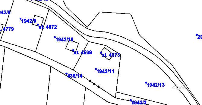 Parcela st. 4573 v KÚ Chrudim, Katastrální mapa