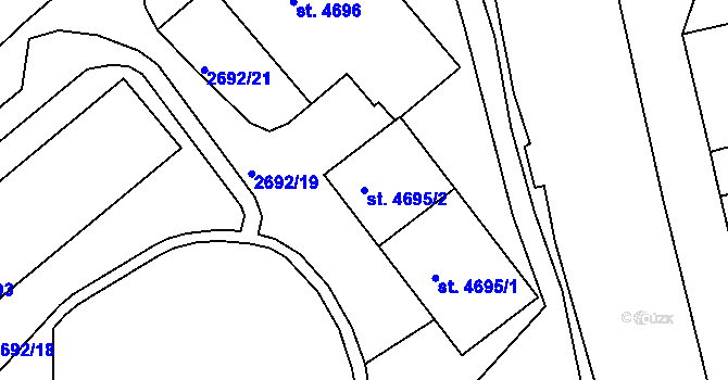 Parcela st. 4695/2 v KÚ Chrudim, Katastrální mapa