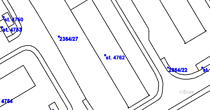 Parcela st. 4762 v KÚ Chrudim, Katastrální mapa