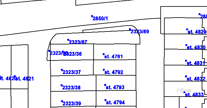Parcela st. 4791 v KÚ Chrudim, Katastrální mapa