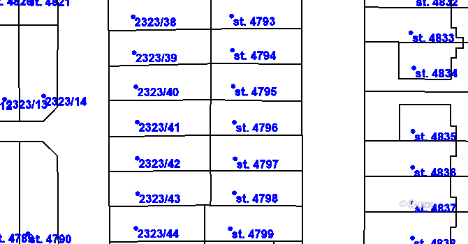 Parcela st. 4796 v KÚ Chrudim, Katastrální mapa