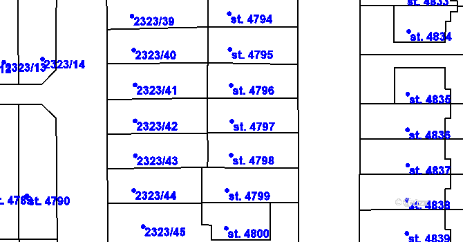 Parcela st. 4797 v KÚ Chrudim, Katastrální mapa