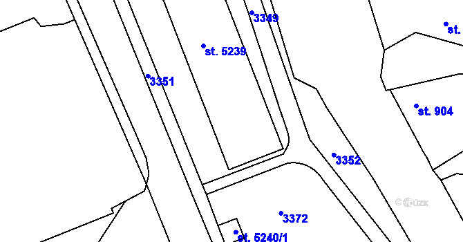 Parcela st. 5239 v KÚ Chrudim, Katastrální mapa