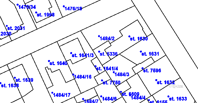 Parcela st. 5336 v KÚ Chrudim, Katastrální mapa