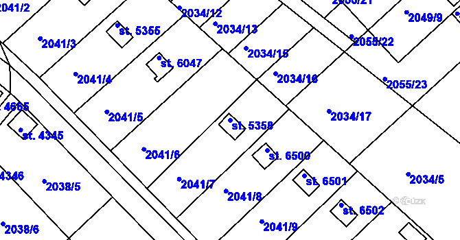 Parcela st. 5358 v KÚ Chrudim, Katastrální mapa