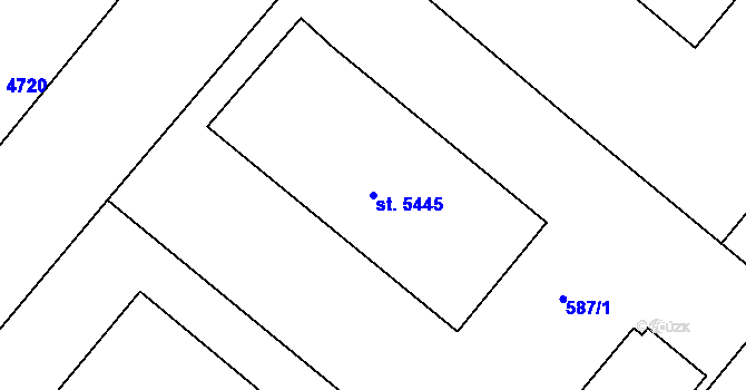 Parcela st. 5445 v KÚ Chrudim, Katastrální mapa