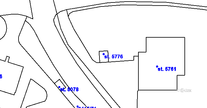 Parcela st. 5776 v KÚ Chrudim, Katastrální mapa