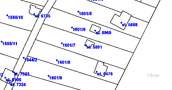 Parcela st. 5891 v KÚ Chrudim, Katastrální mapa