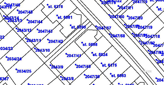 Parcela st. 5898 v KÚ Chrudim, Katastrální mapa