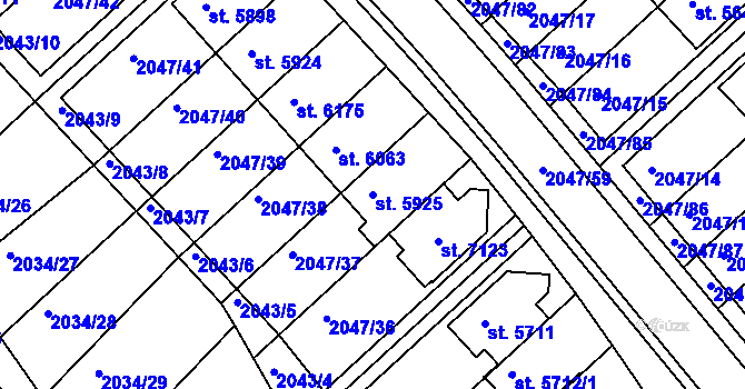 Parcela st. 5925 v KÚ Chrudim, Katastrální mapa