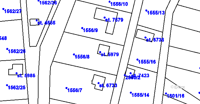 Parcela st. 5979 v KÚ Chrudim, Katastrální mapa