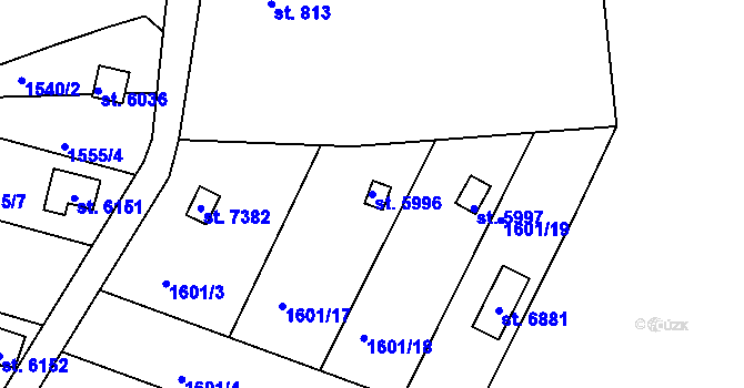 Parcela st. 5996 v KÚ Chrudim, Katastrální mapa