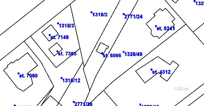 Parcela st. 6066 v KÚ Chrudim, Katastrální mapa