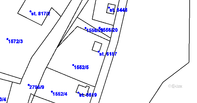 Parcela st. 6157 v KÚ Chrudim, Katastrální mapa