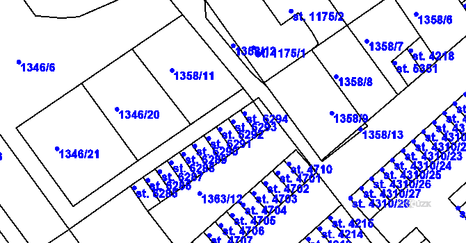 Parcela st. 6293 v KÚ Chrudim, Katastrální mapa