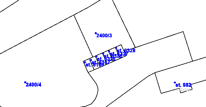 Parcela st. 6326 v KÚ Chrudim, Katastrální mapa