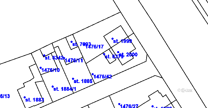 Parcela st. 6379 v KÚ Chrudim, Katastrální mapa