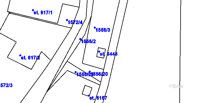 Parcela st. 6448 v KÚ Chrudim, Katastrální mapa