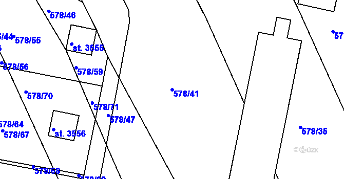 Parcela st. 578/41 v KÚ Chrudim, Katastrální mapa