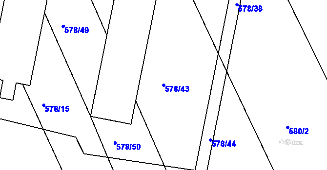 Parcela st. 578/43 v KÚ Chrudim, Katastrální mapa