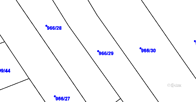 Parcela st. 966/29 v KÚ Chrudim, Katastrální mapa