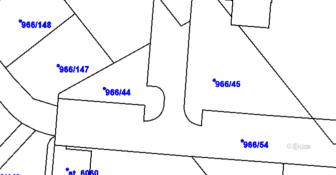 Parcela st. 966/41 v KÚ Chrudim, Katastrální mapa