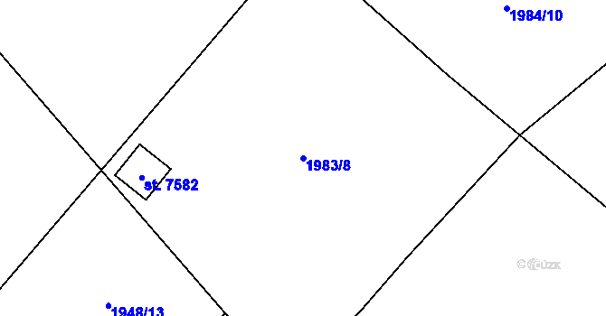 Parcela st. 1983/8 v KÚ Chrudim, Katastrální mapa