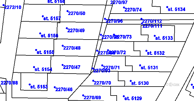 Parcela st. 2270/94 v KÚ Chrudim, Katastrální mapa