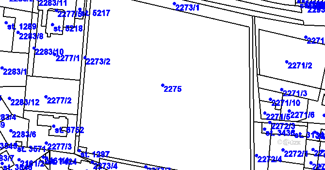 Parcela st. 2275 v KÚ Chrudim, Katastrální mapa
