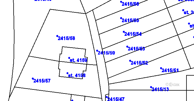 Parcela st. 2415/59 v KÚ Chrudim, Katastrální mapa