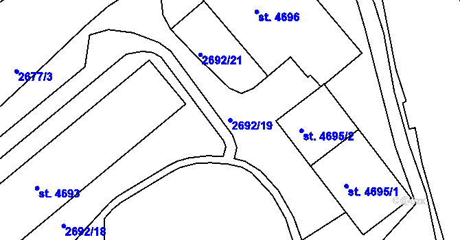 Parcela st. 2692/19 v KÚ Chrudim, Katastrální mapa