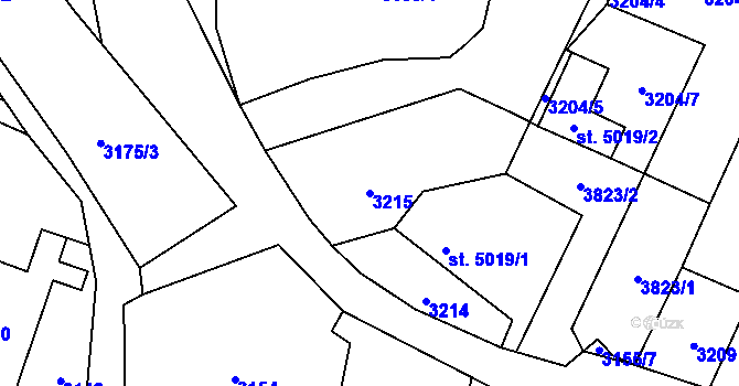 Parcela st. 3215 v KÚ Chrudim, Katastrální mapa